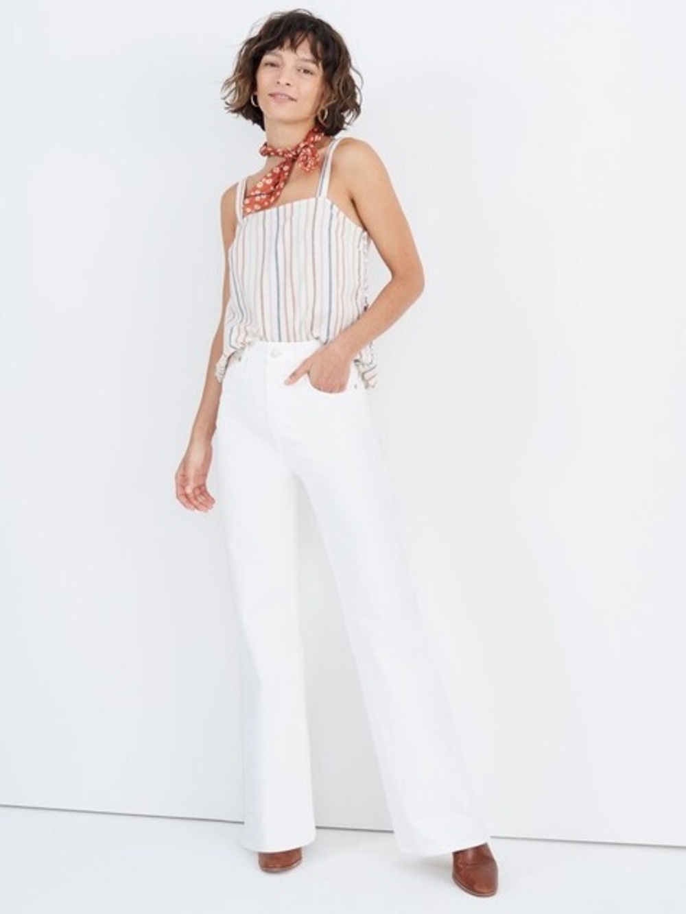 Madewell tile white 11” high rise flare jeans size 29 comfort stretch L3933